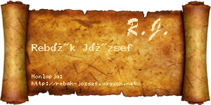 Rebák József névjegykártya